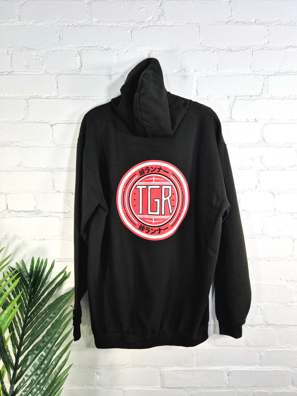 Black TGR Red Circle Kanji Print Hoodie