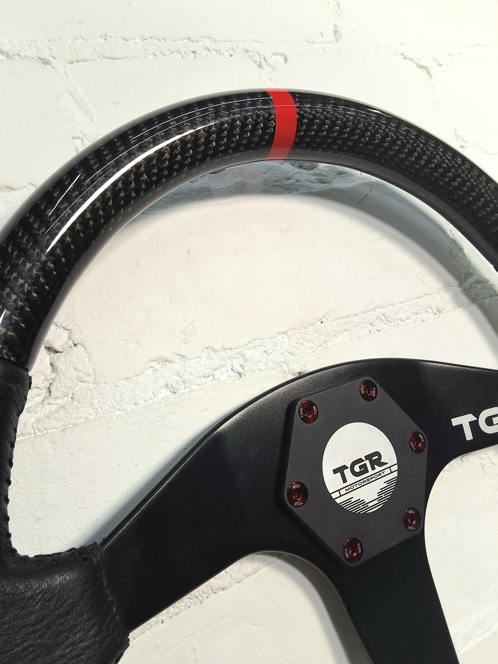 Half Carbon Fibre Flat Spoke Steering Wheel