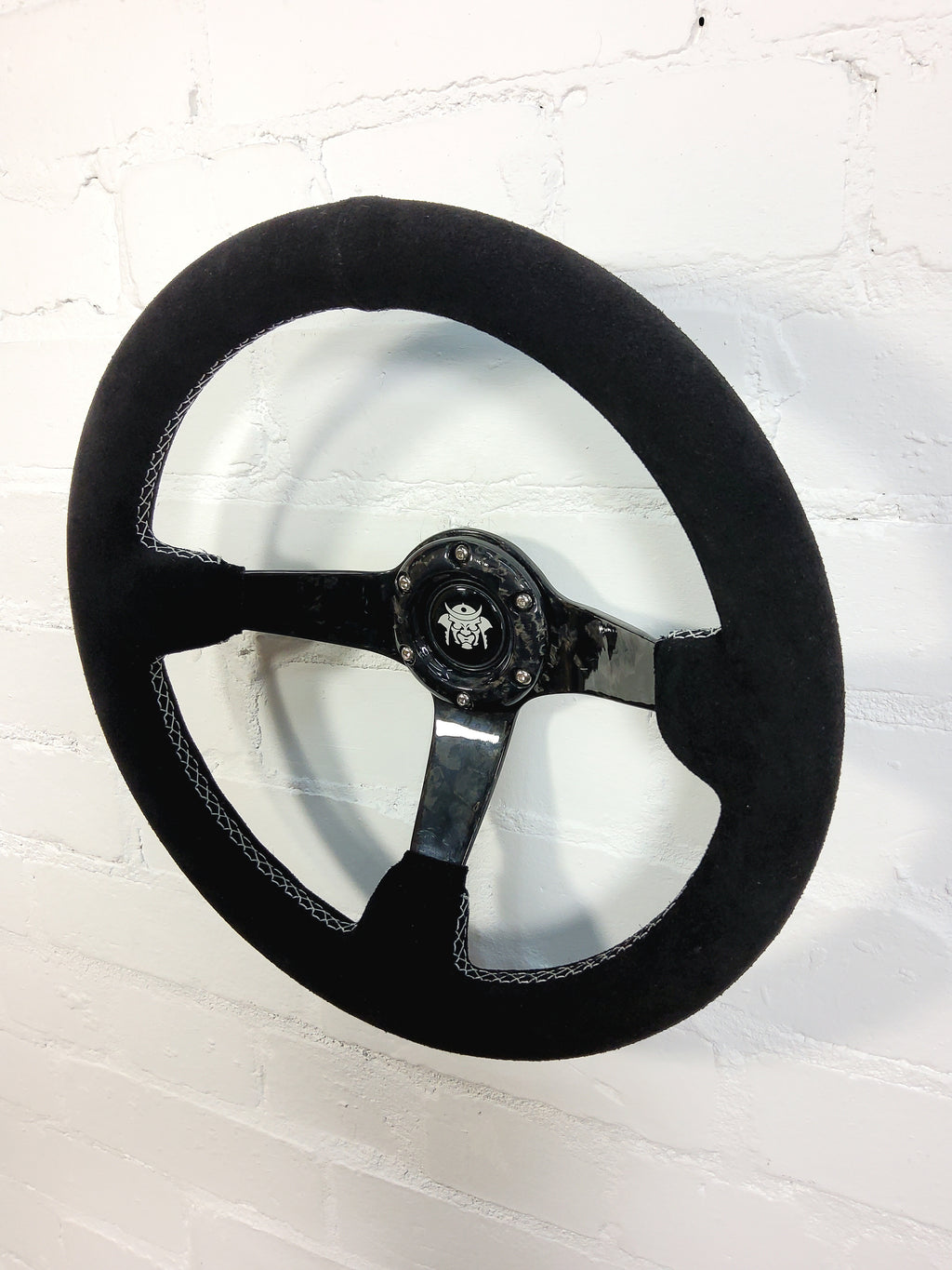 Forged Carbon Fibre and Suede 350mm Steering Wheel
