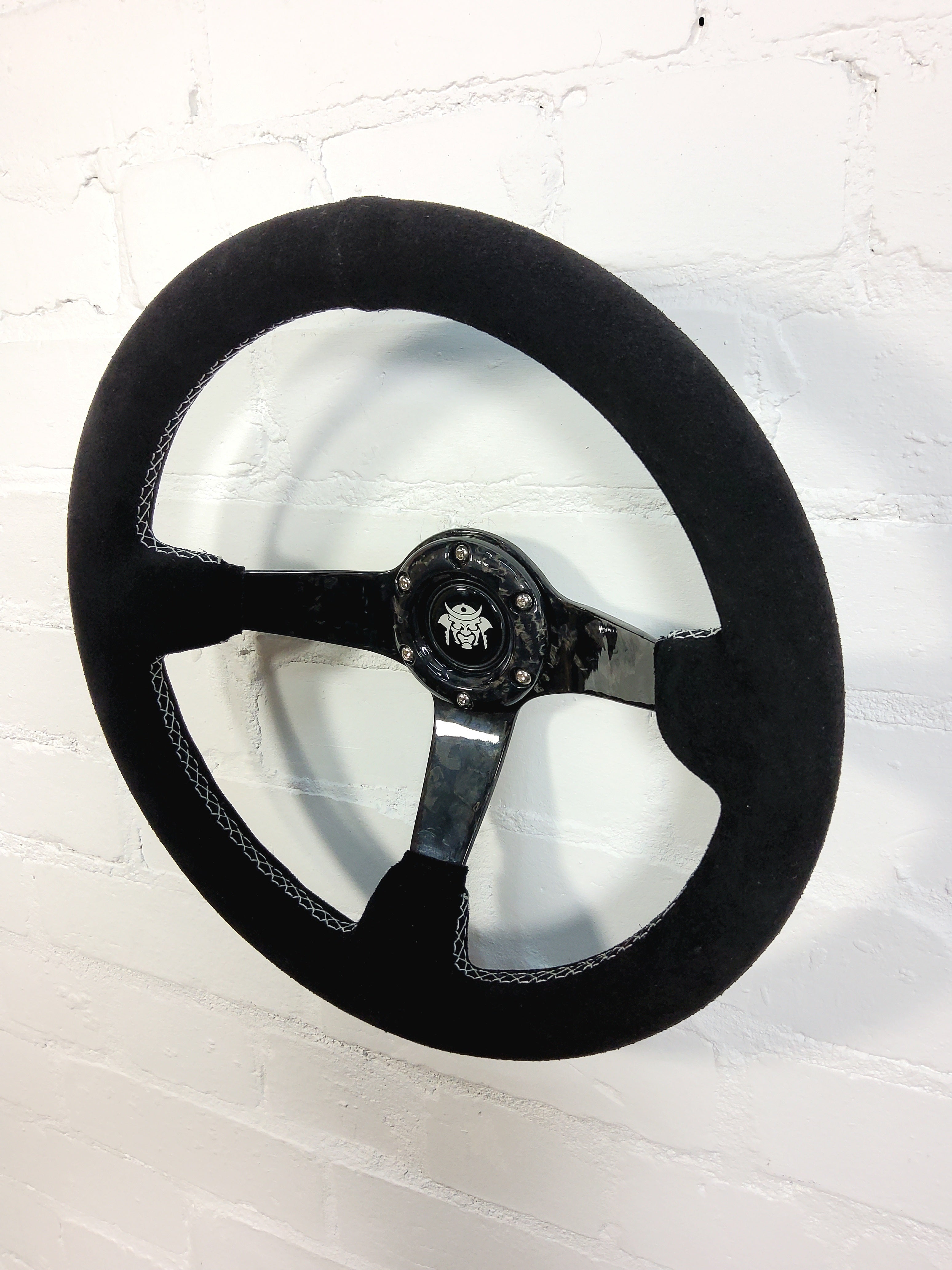 Forged Carbon Fibre and Suede 350mm Steering Wheel