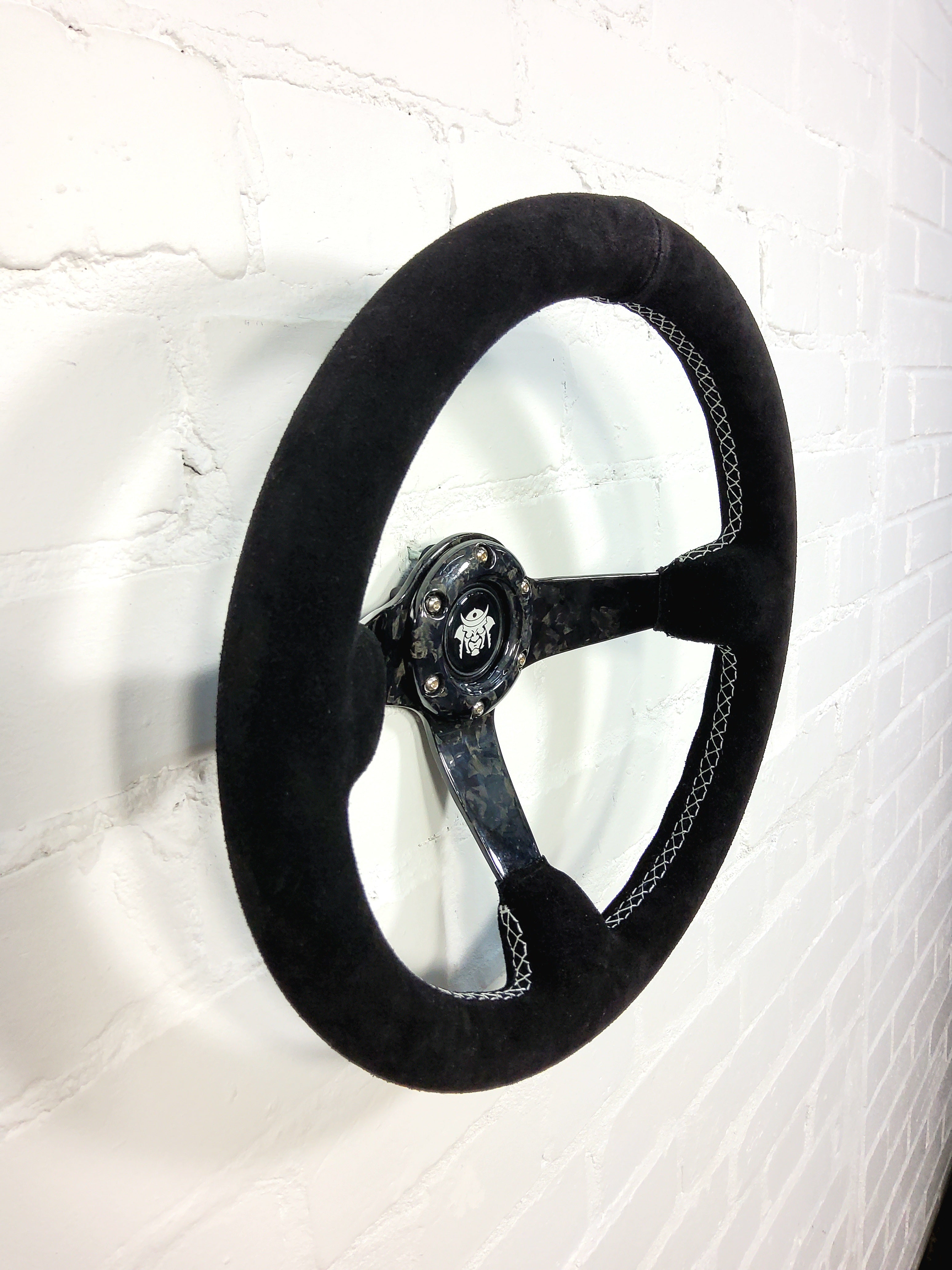 Forged Carbon Fibre and Suede 350mm Steering Wheel