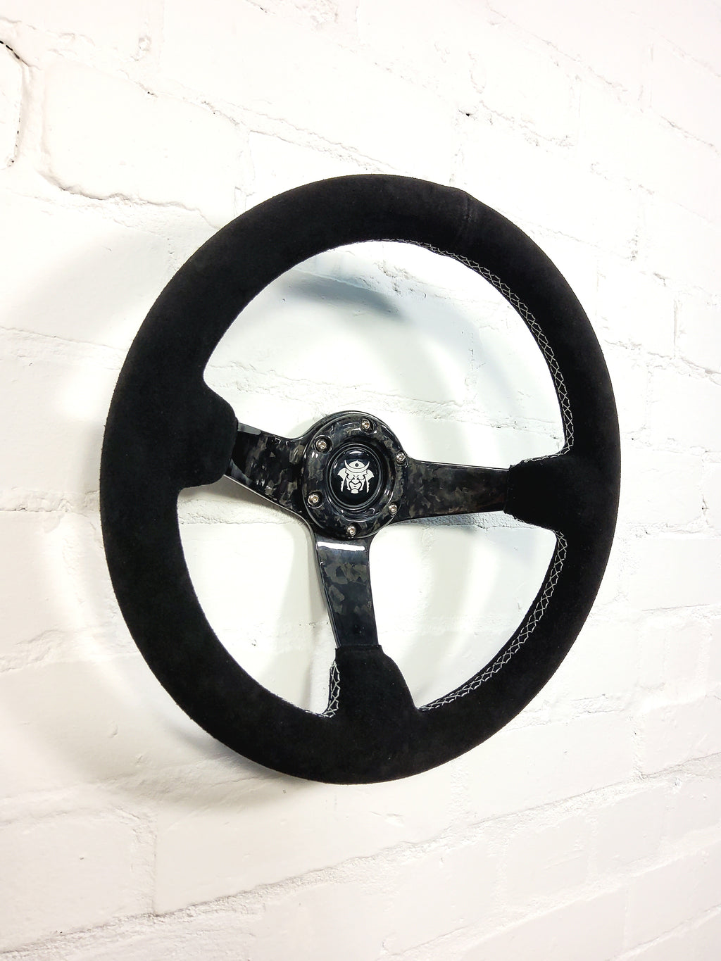 Forged Carbon Fibre and Suede 350mm Steering Wheel