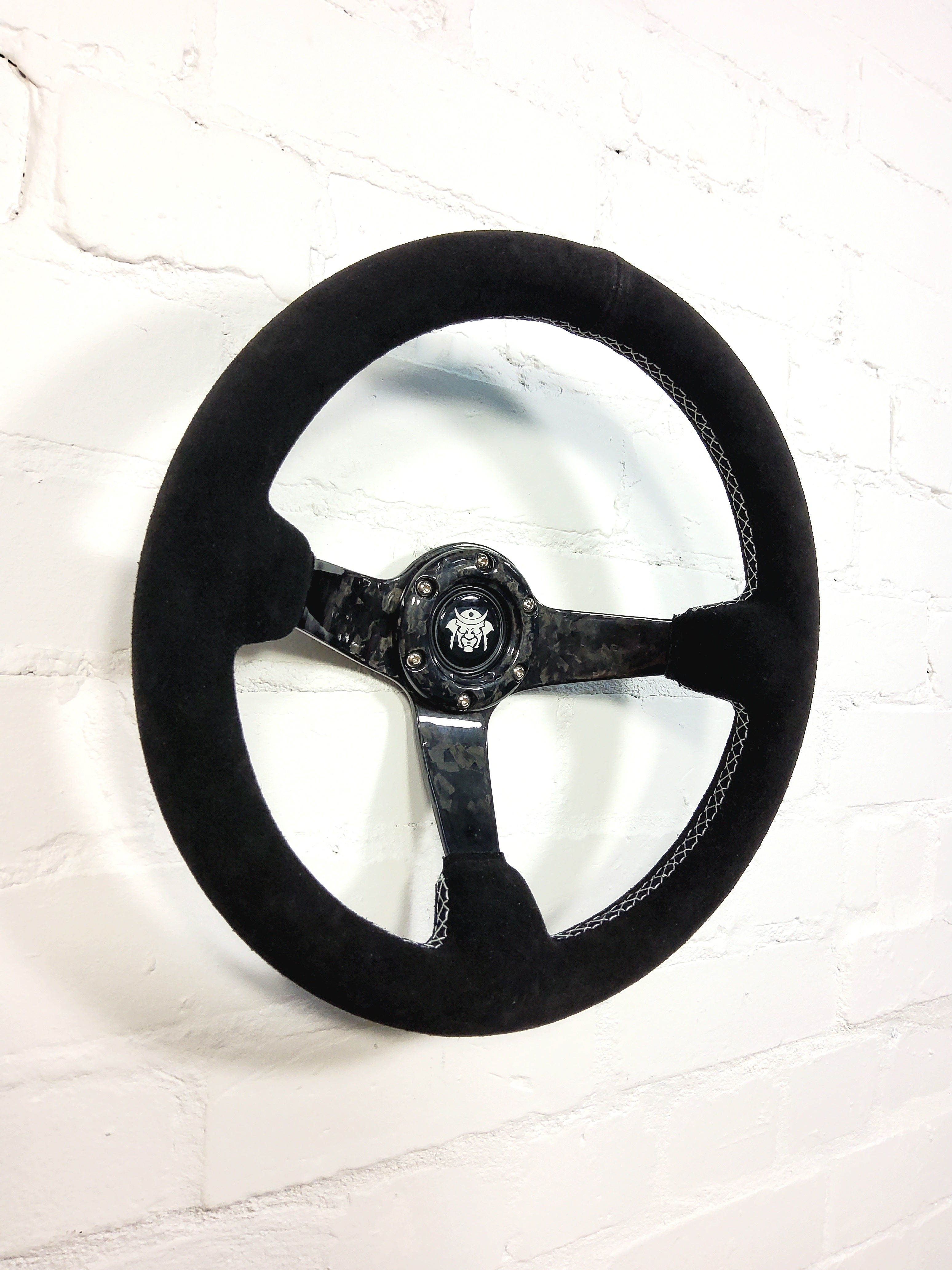 Forged Carbon Fibre and Suede 350mm Steering Wheel