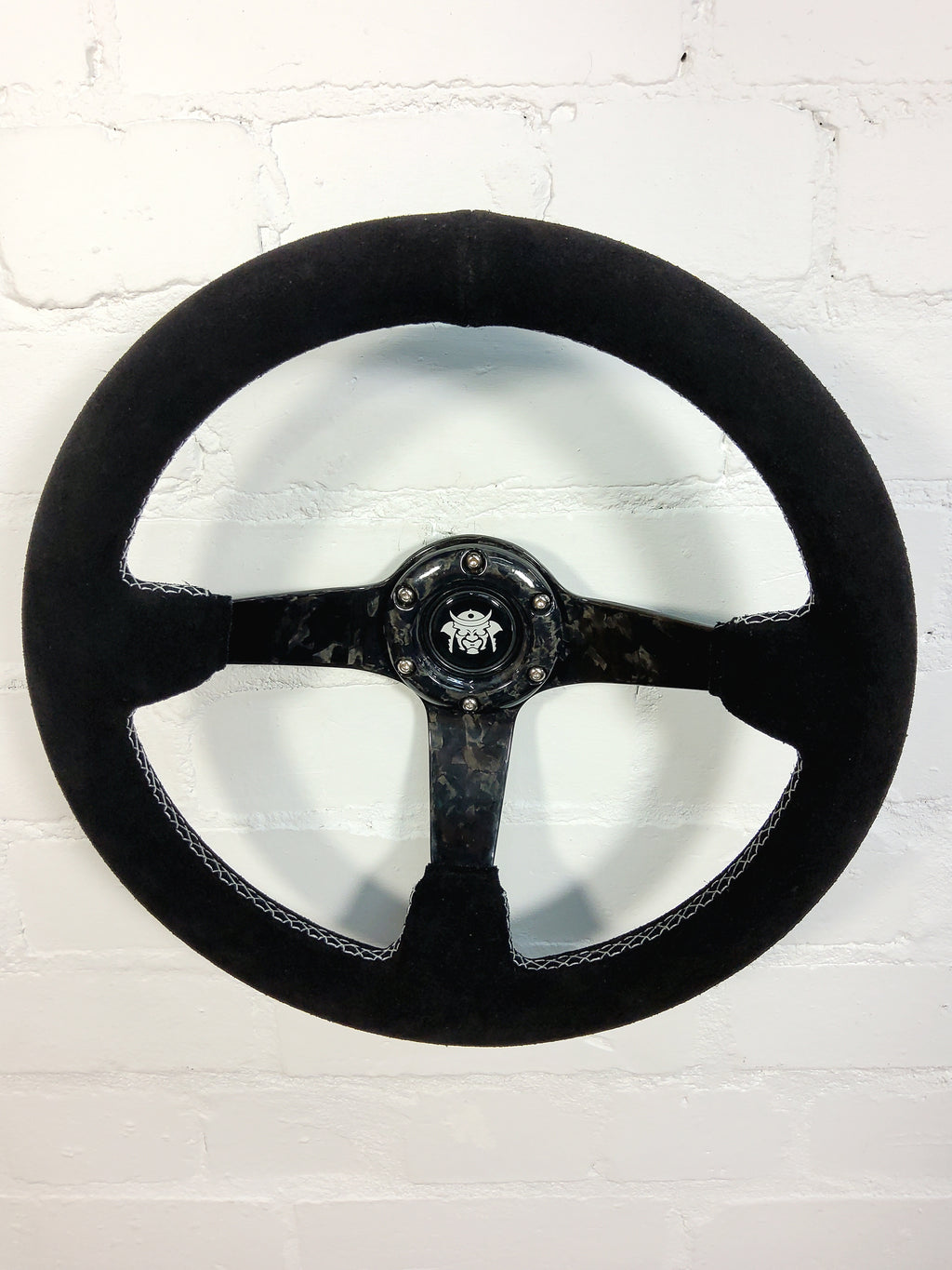 Forged Carbon Fibre and Suede 350mm Steering Wheel